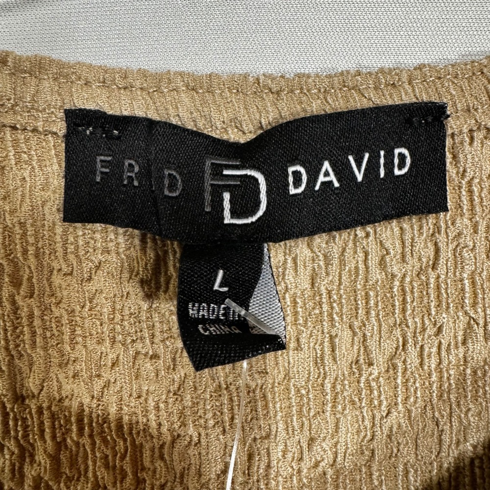 Fred David Tank Top Womens‎ L Tan New Textured Gold Ring Asymmetrical - Picture 5 of 7
